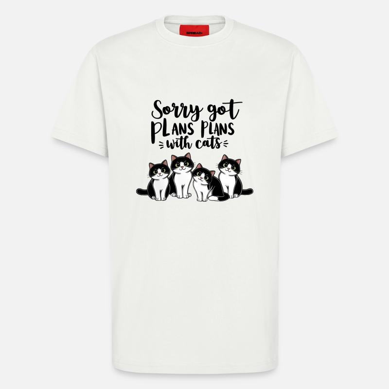 Cats with plans #2 - T-Shirt - made by SPREAD - OFF WHITE