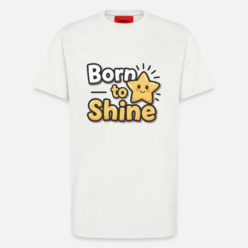 Né pour briller – Strahlender Stern - T-shirt bio décontracté fabriqué en UE - OFF WHITE