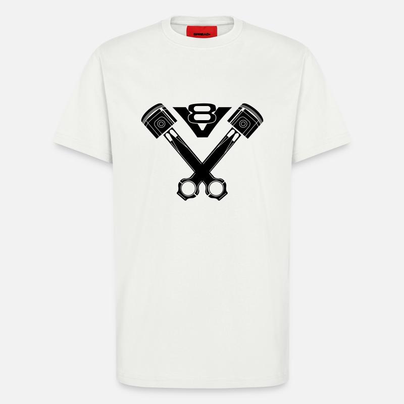 V8 Eight Cylinder Engine - T-Shirt - made by SPREAD - OFF WHITE