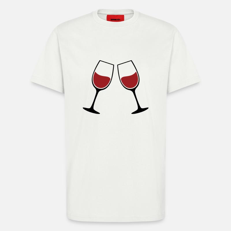 Weingläser Silhouette - T-Shirt - made by SPREAD - OFF WHITE