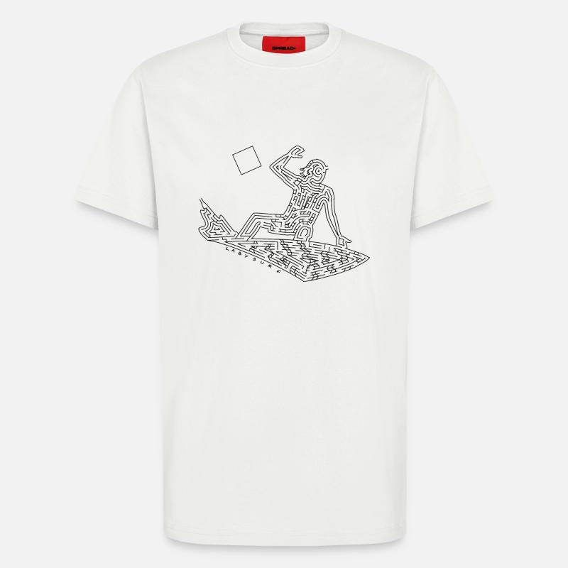 Surfer Maze (schwarze Version) - T-Shirt - made by SPREAD - OFF WHITE