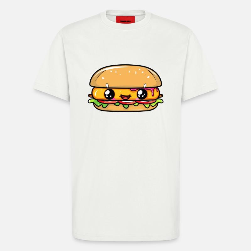 Burger mit Gesicht - T-Shirt - made by SPREAD - OFF WHITE