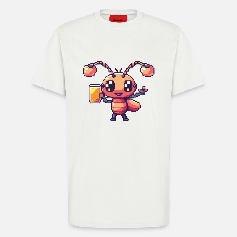 Ameise Bier Pixel - T-Shirt - made by SPREAD - OFF WHITE