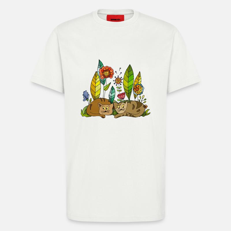 Chats - T-shirt bio décontracté fabriqué en UE - OFF WHITE
