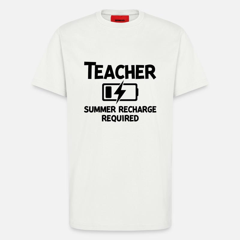 Teacher Summer Recharge Required - T-Shirt - made by SPREAD - OFF WHITE