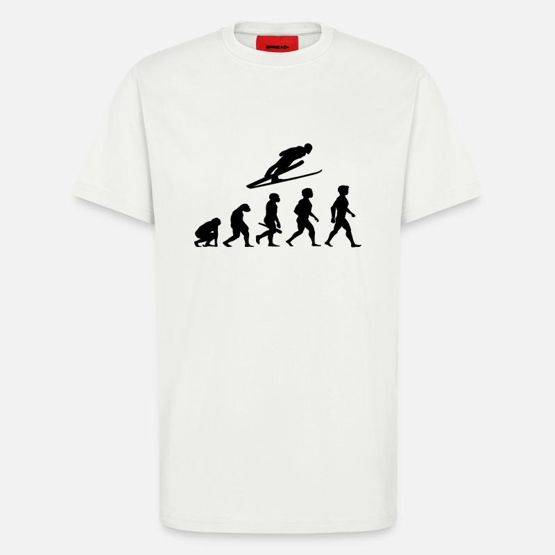 Evolution Ski Weitsprung Skiflug Skispringen - T-Shirt - made by SPREAD - OFF WHITE