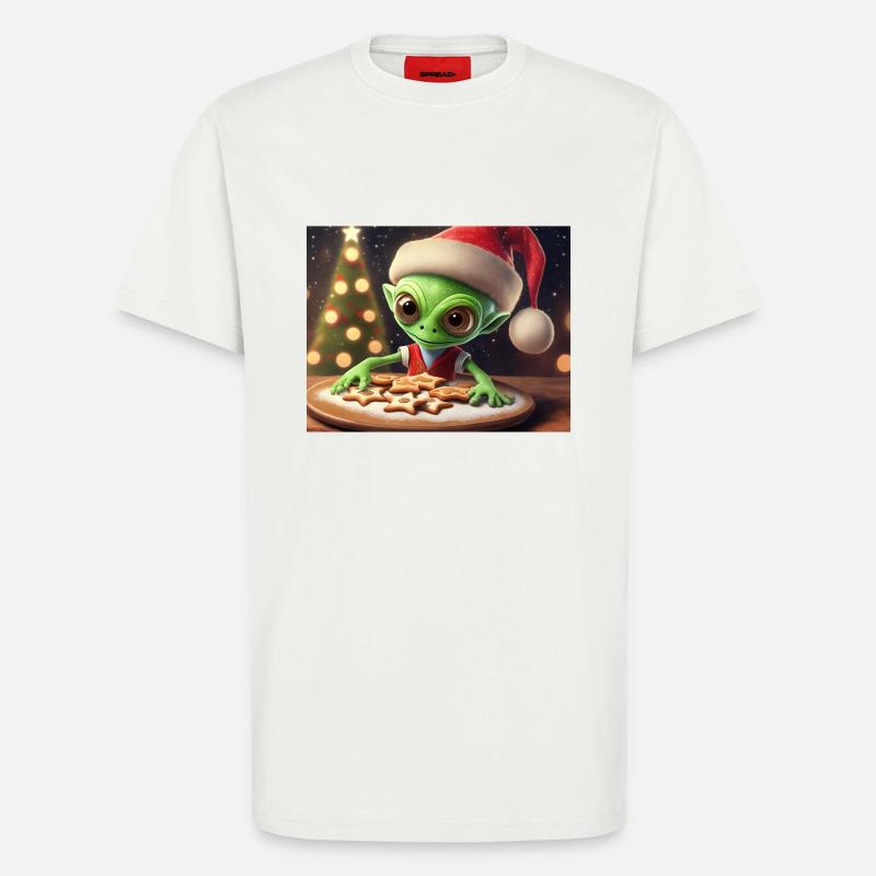 Alien trägt einen hässlichen Weihnachtspullover - T-Shirt - made by SPREAD - OFF WHITE