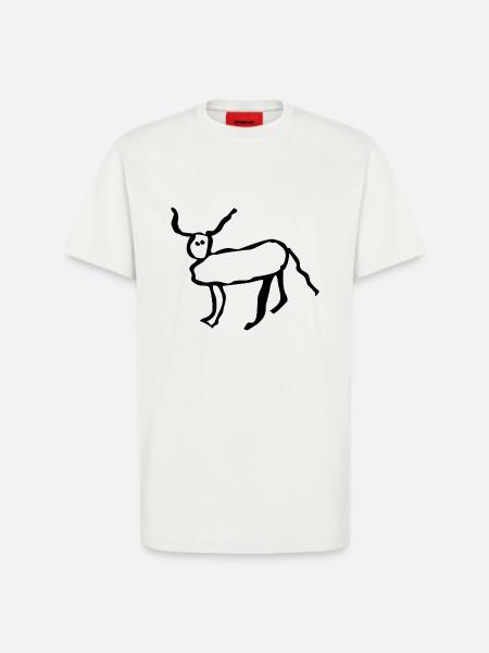 Coucou petite perruche - T-shirt bio décontracté fabriqué en UE - OFF WHITE
