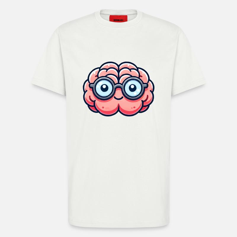 gehirn comic nerd - T-Shirt - made by SPREAD - OFF WHITE