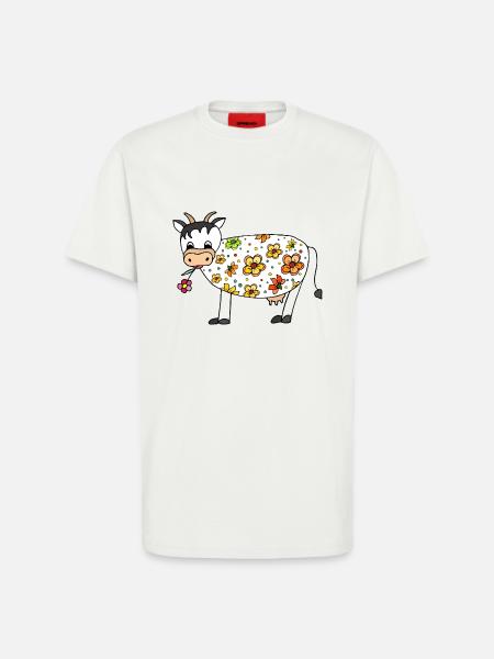 Vache - T-shirt bio décontracté fabriqué en UE - OFF WHITE