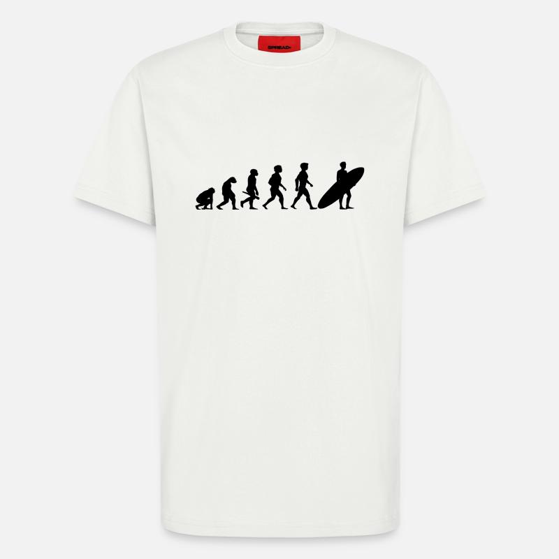 Evolution Surf Surfers surf surf - T-shirt bio décontracté fabriqué en UE - OFF WHITE