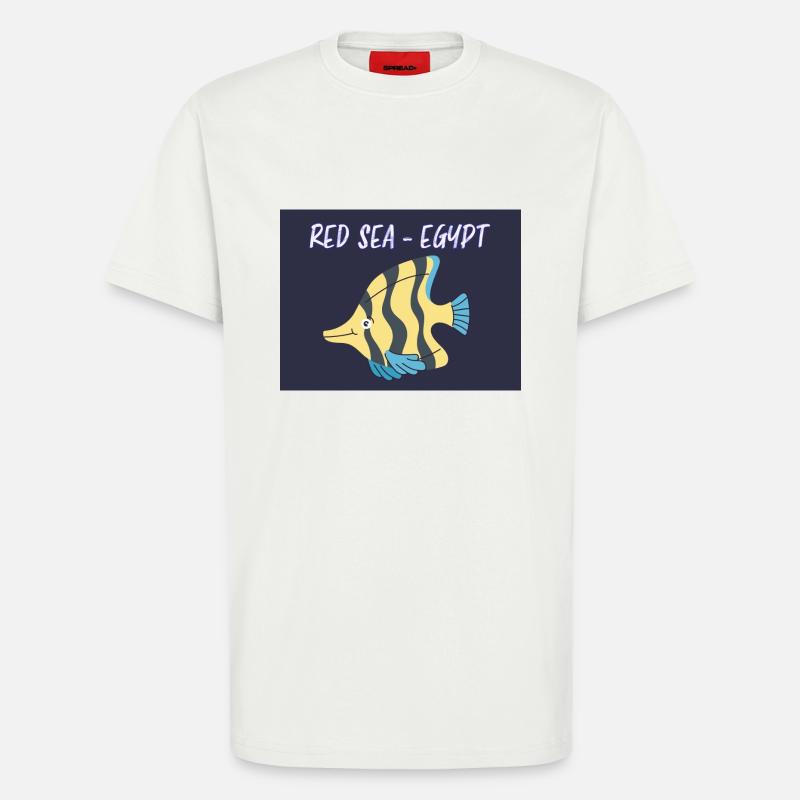 Red SEA Fish Design - T-Shirt - made by SPREAD - OFF WHITE