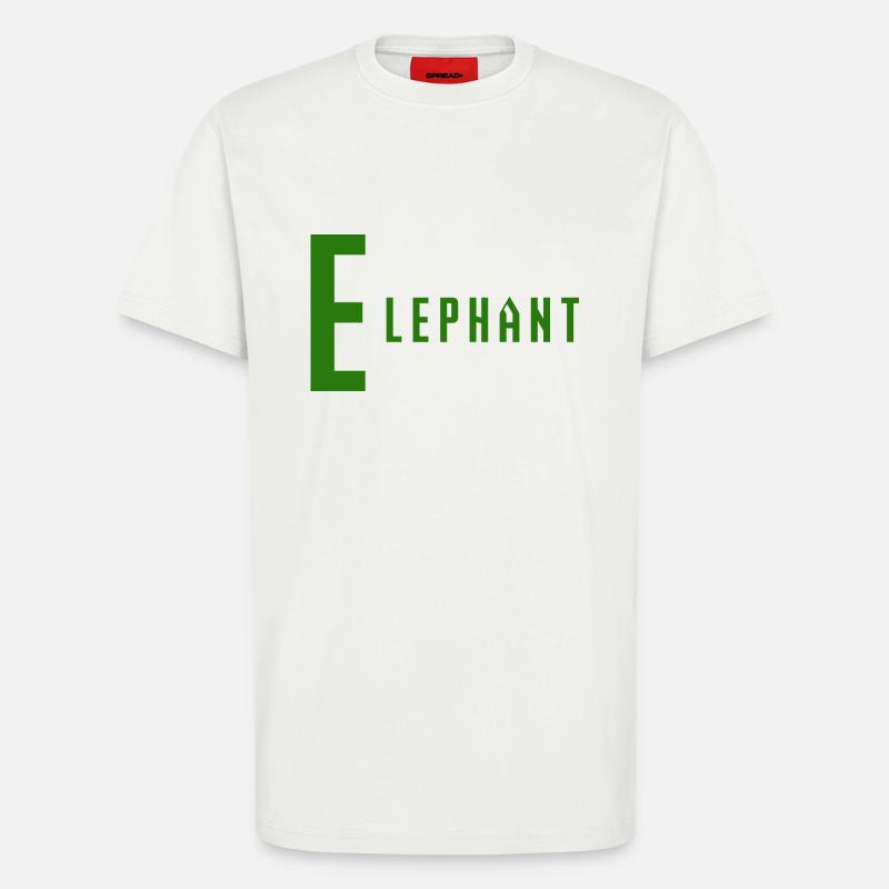 Éléphant - T-shirt bio décontracté fabriqué en UE - OFF WHITE