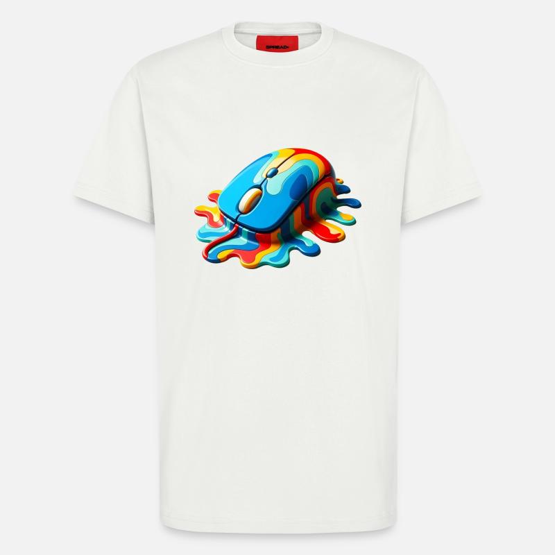 Schmelzende Regenbogen-Computermaus - T-Shirt - made by SPREAD - OFF WHITE