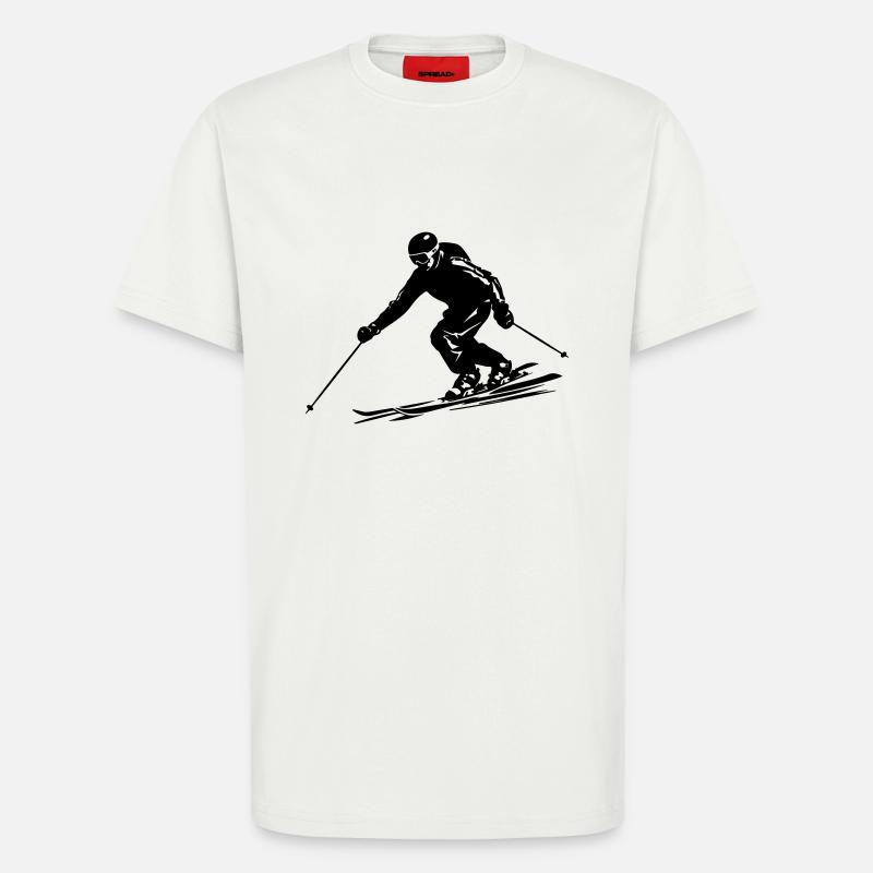 Skiing Skiing Man Icon - T-Shirt - made by SPREAD - OFF WHITE