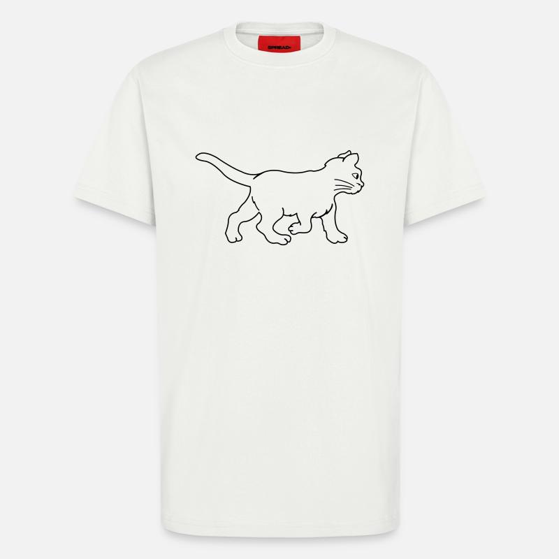 chat - T-shirt bio décontracté fabriqué en UE - OFF WHITE