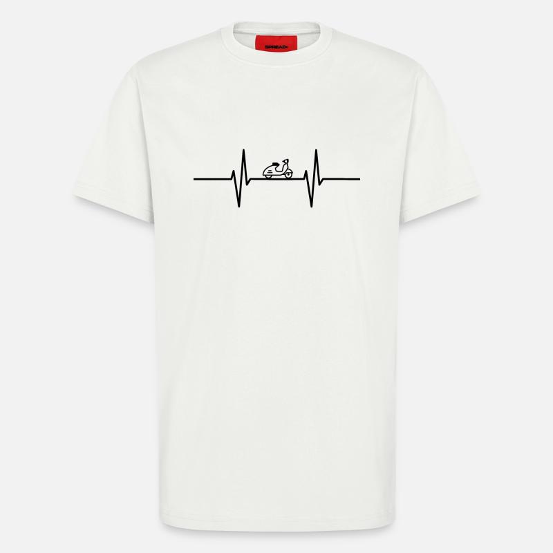 Herzschlag mit Moppet / Roller - T-Shirt - made by SPREAD - OFF WHITE