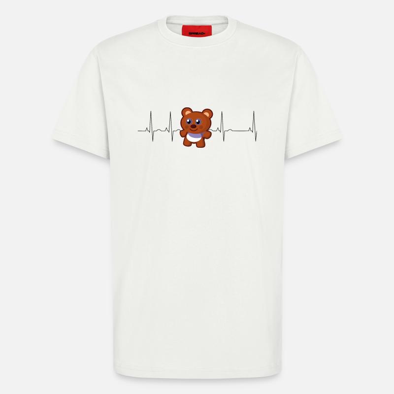 Teddybär Herzschlag - T-Shirt - made by SPREAD - OFF WHITE