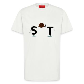 shit - T-Shirt - made by SPREAD - OFF WHITE - Vorne - Alina (178cm) & Michal (187cm)
