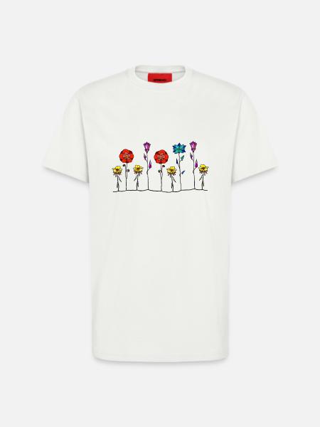 Blumen - T-Shirt - made by SPREAD - OFF WHITE