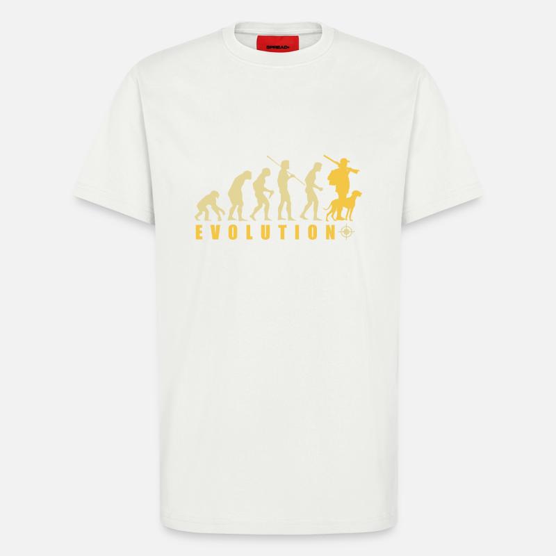Evolution Hunter Lustiges Jagdgeschenk - T-Shirt - made by SPREAD - OFF WHITE