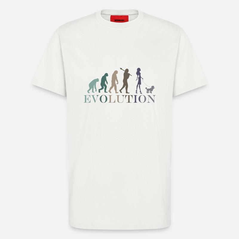 PUDEL EVOLUTION WEIBLICH - T-Shirt - made by SPREAD - OFF WHITE