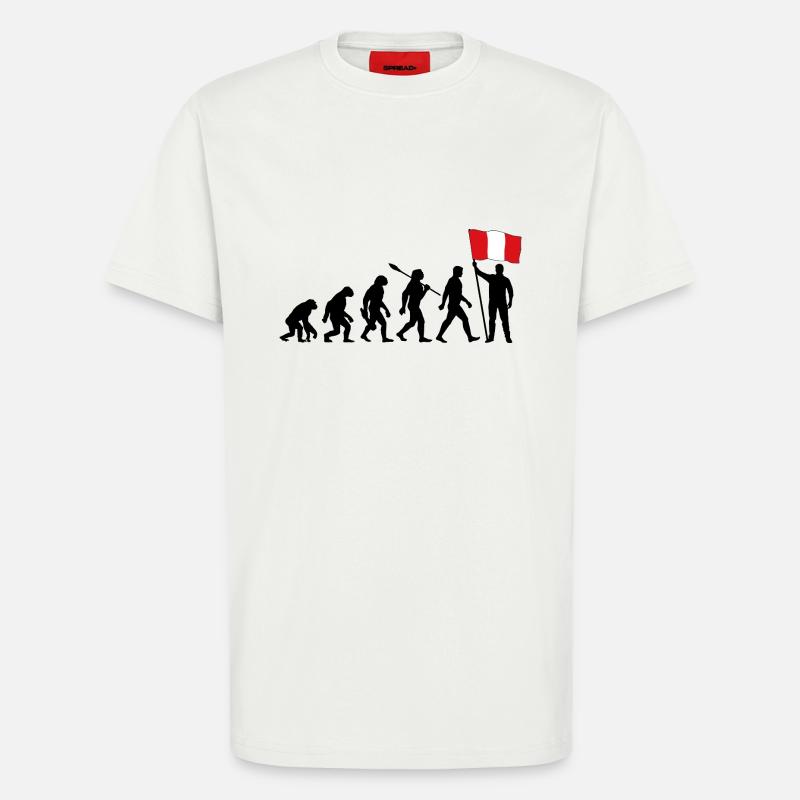 Peru - Evolution - Flagge - Nation - T-Shirt - made by SPREAD - OFF WHITE