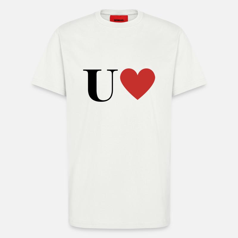 Buchstabe u rotes Herz - T-Shirt - made by SPREAD - OFF WHITE