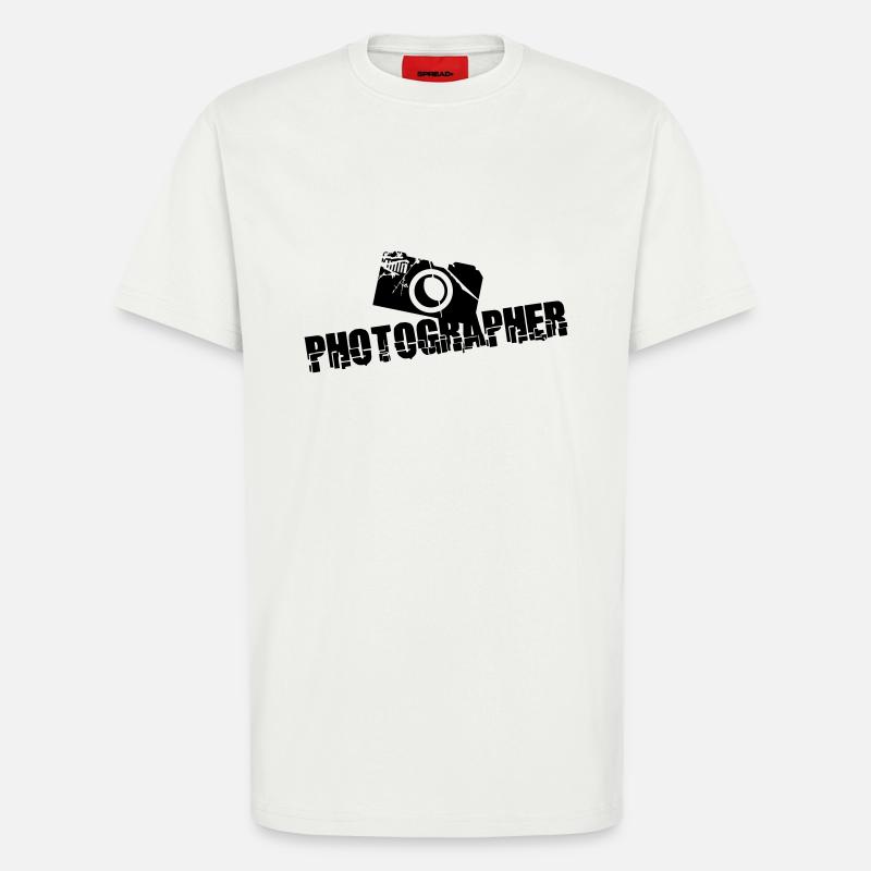 Photographer Camera Text Design - T-Shirt - made by SPREAD - OFF WHITE