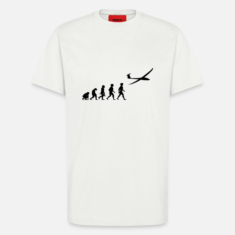 Evolution glider glider plane - T-Shirt - made by SPREAD - OFF WHITE