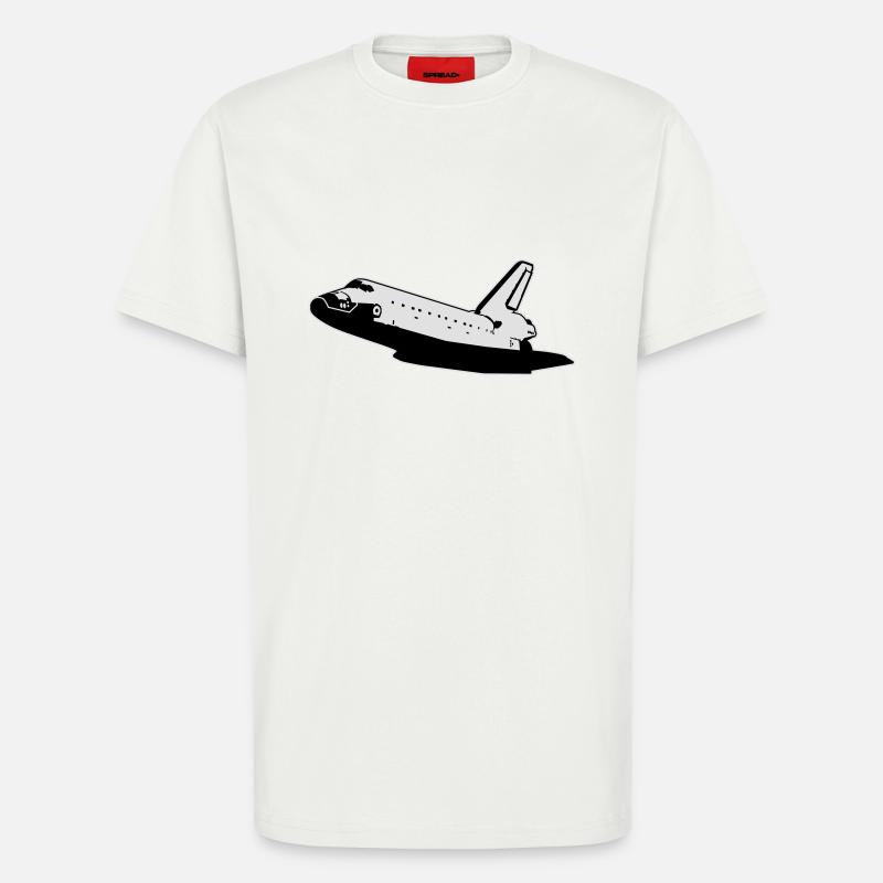 Navette spatiale (aucun emblèmes) - T-shirt bio décontracté fabriqué en UE - OFF WHITE