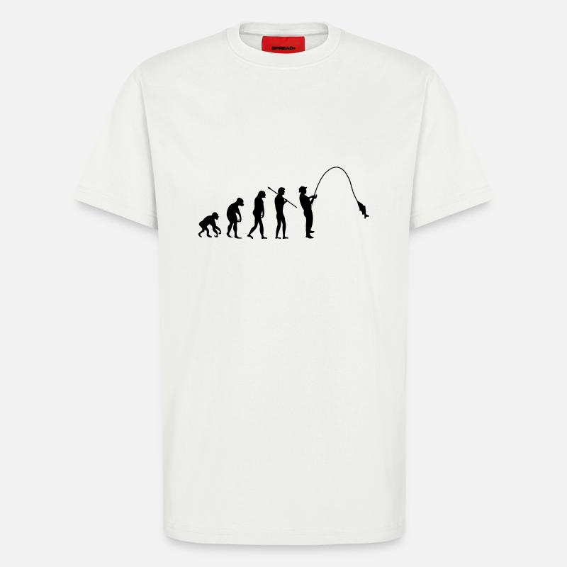 fishing_evolution_001 - T-Shirt - made by SPREAD - OFF WHITE