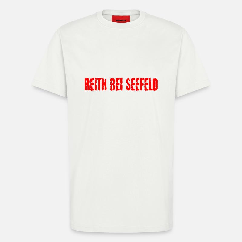 Reith bei Seefeld texte rouge - T-shirt bio décontracté fabriqué en UE - OFF WHITE