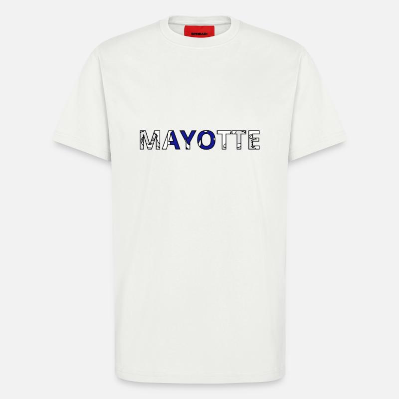 Drapeau Mayotte - T-shirt bio décontracté fabriqué en UE - OFF WHITE
