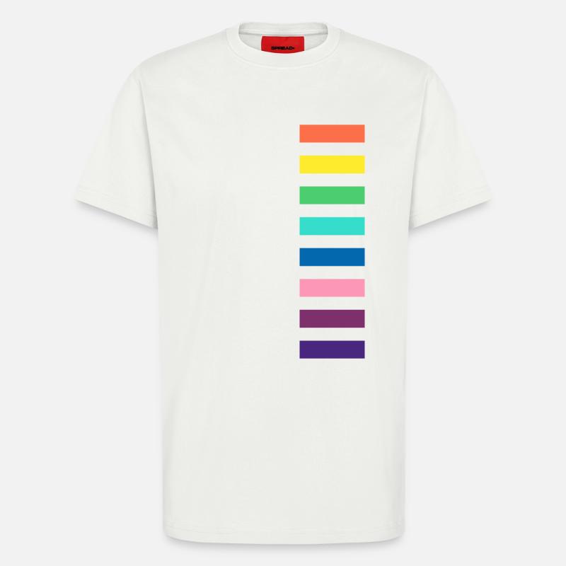 Nuances d’un arc-en-ciel - T-shirt bio décontracté fabriqué en UE - OFF WHITE
