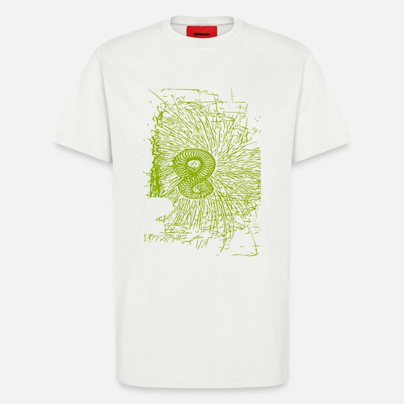 Conception abstraite - T-shirt bio décontracté fabriqué en UE - OFF WHITE
