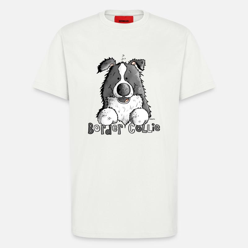 Süßer Border Collie - Hund - T-Shirt - made by SPREAD - OFF WHITE
