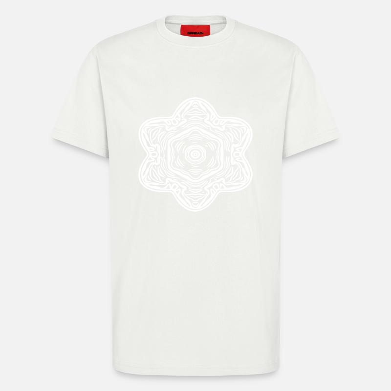 Geometric Mandala Flowers Pattern Shape - T-Shirt - made by SPREAD - OFF WHITE
