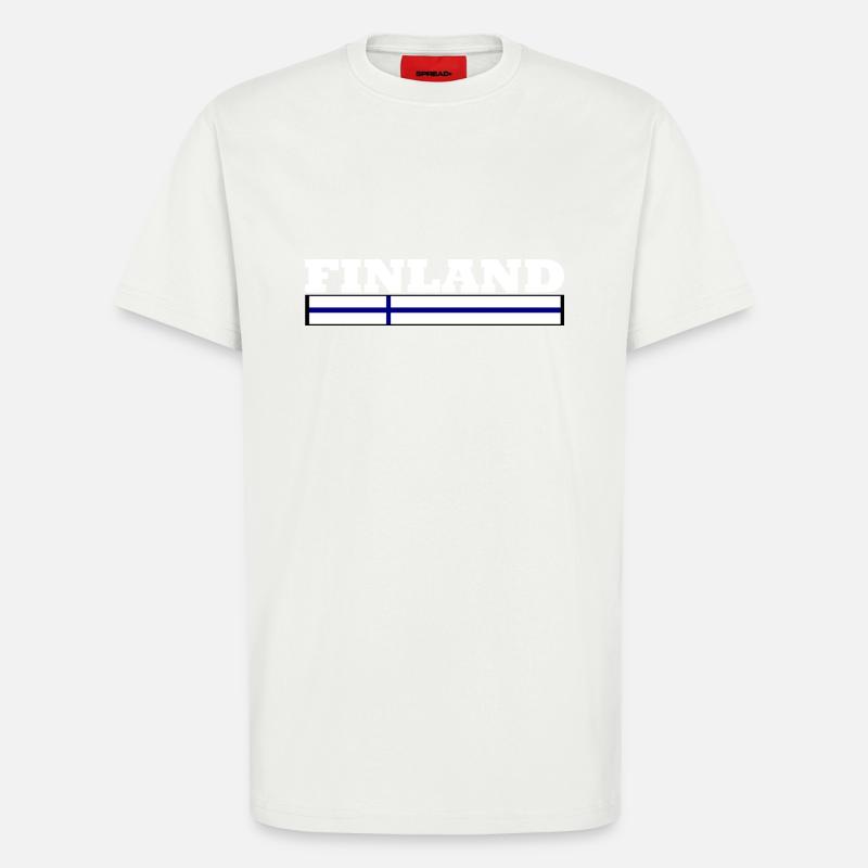 Drapeau de la Finlande - T-shirt bio décontracté fabriqué en UE - OFF WHITE
