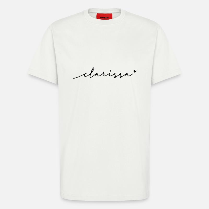 Clarissa Cursive Name - T-Shirt - made by SPREAD - OFF WHITE