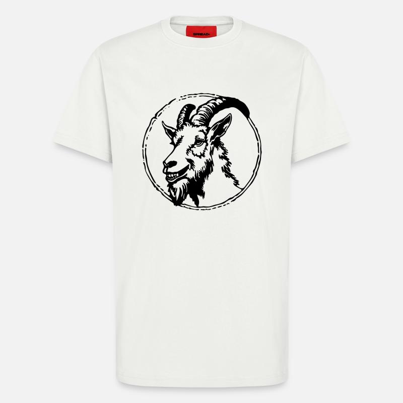 Ziege Steinbock Ziegenbock - T-Shirt - made by SPREAD - OFF WHITE
