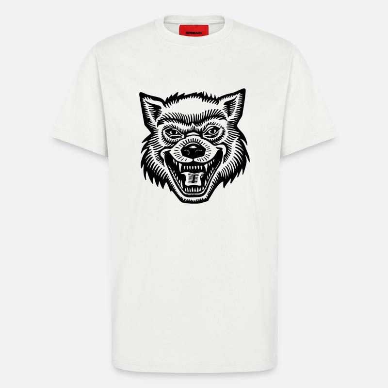 Wolf - T-Shirt - made by SPREAD - OFF WHITE