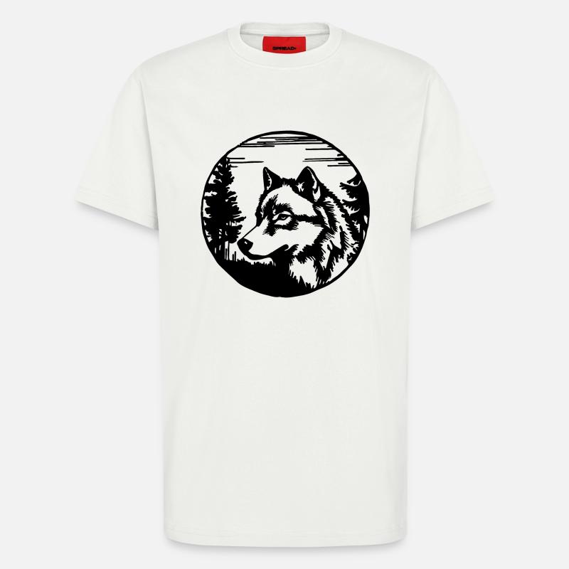 Wolf - T-Shirt - made by SPREAD - OFF WHITE
