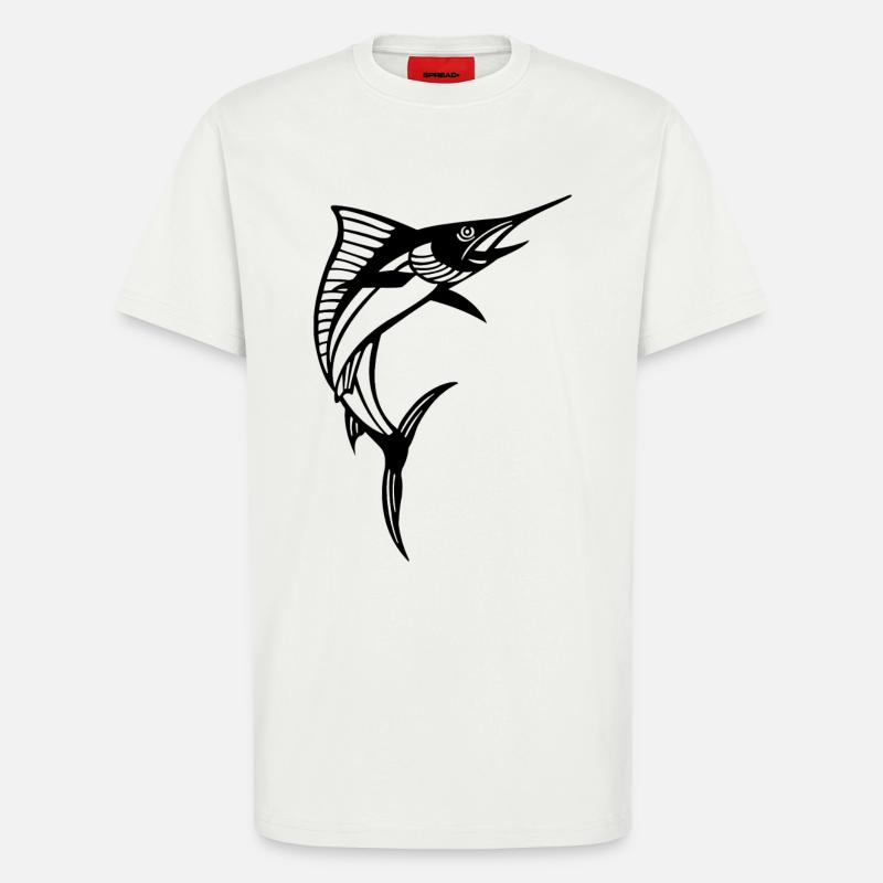 Schwarzer Schwertfisch - T-Shirt - made by SPREAD - OFF WHITE