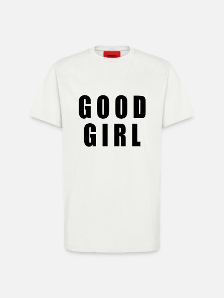 Good girl - T-shirt bio décontracté fabriqué en UE - OFF WHITE