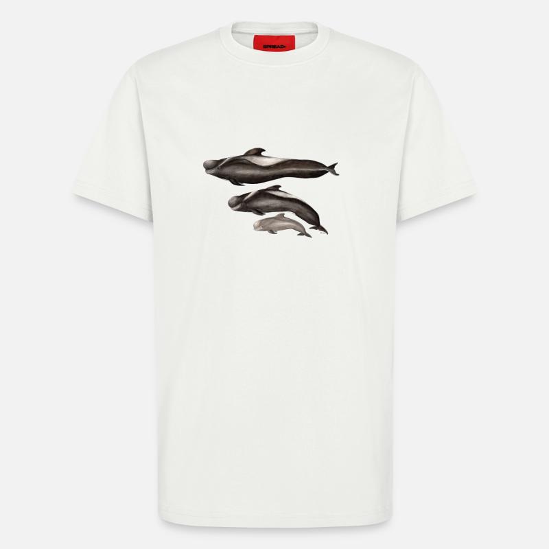 Grindwal - gerippte - globicéphale - T-Shirt - made by SPREAD - OFF WHITE