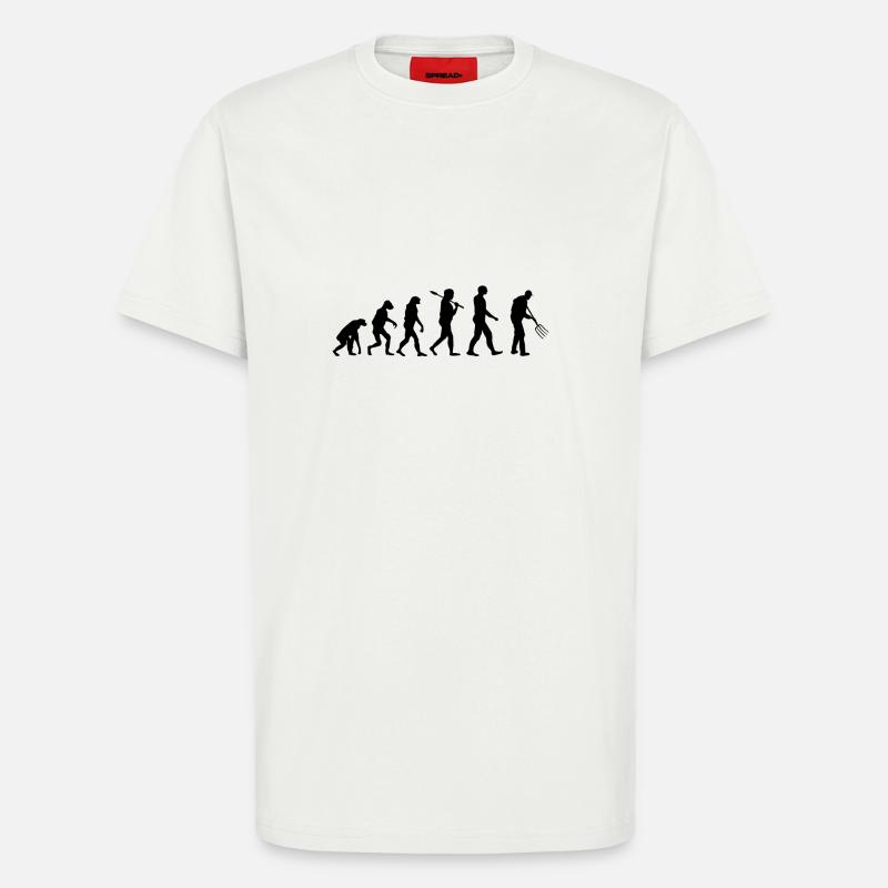 Farmer pitchfork evolution - T-Shirt - made by SPREAD - OFF WHITE