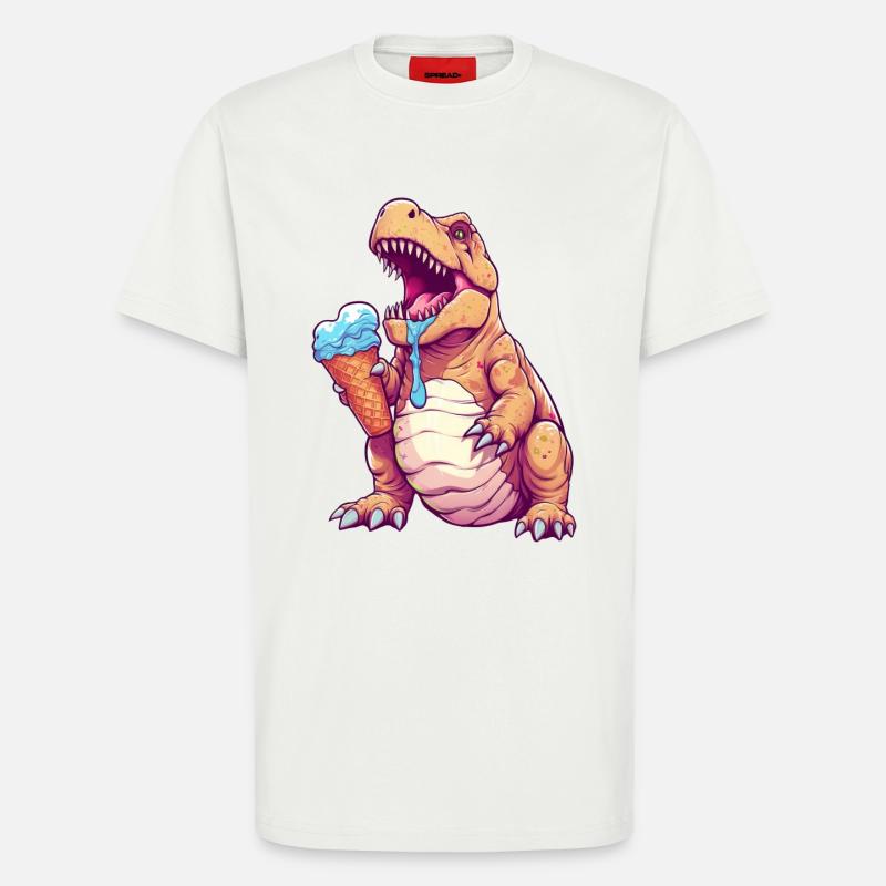 Eiscreme-Dino - T-Shirt - made by SPREAD - OFF WHITE