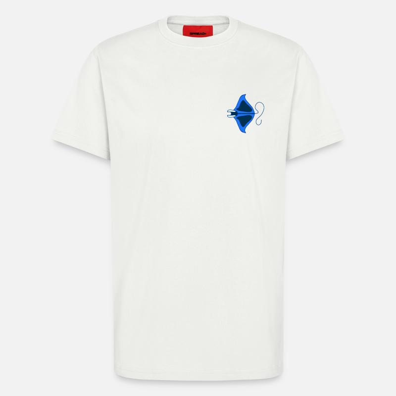 Manta Linear Blue Stylized - T-Shirt - made by SPREAD - OFF WHITE