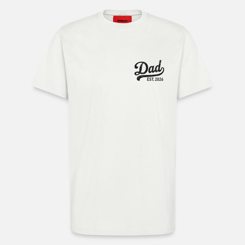 Dad Est. 2026 Rétro Script - T-shirt bio décontracté fabriqué en UE - OFF WHITE